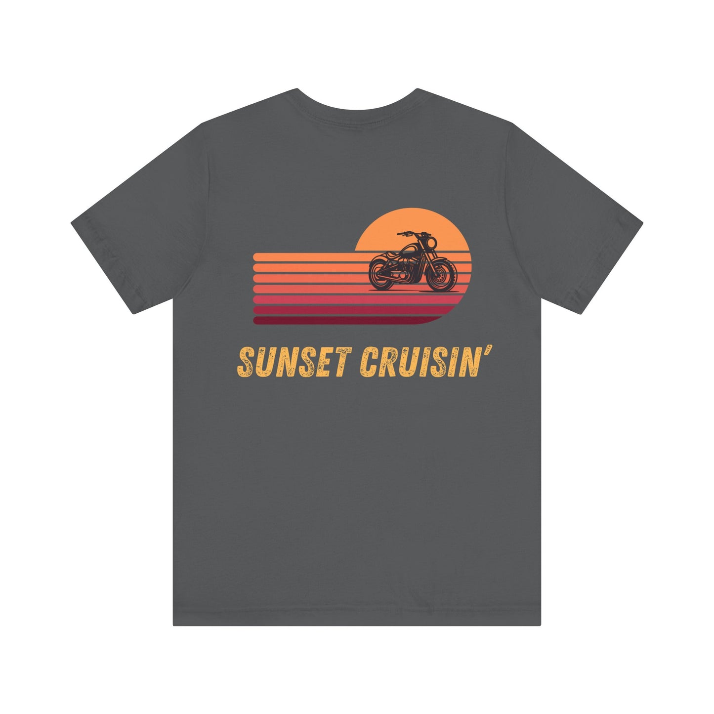 Retro Sunset Stripes Motorcycle Unisex Tee