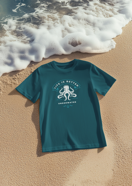 Scuba Diving T-shirt - Life Is Better Underwater Scuba Diving Unisex Tee