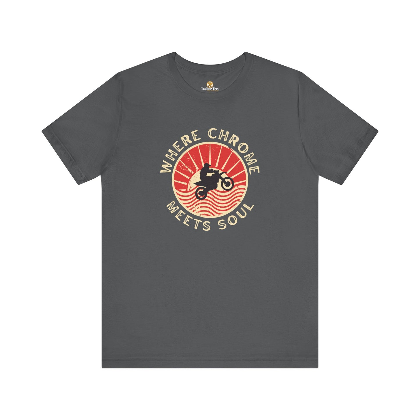 Where Chrome Meets Soul - Retro Sunset Biker Unisex Tee