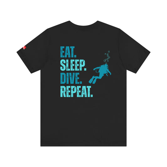 Eat Sleep Dive Repeat Underwater Adventure Unisex Tee