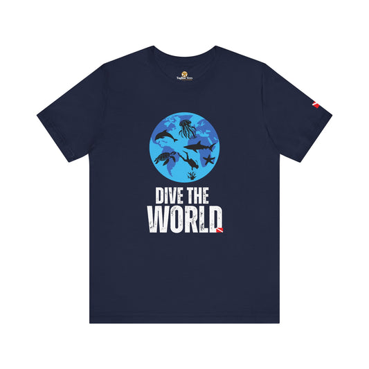 Scuba Diving T-shirt - Dive the World Scuba Diving Unisex Tee