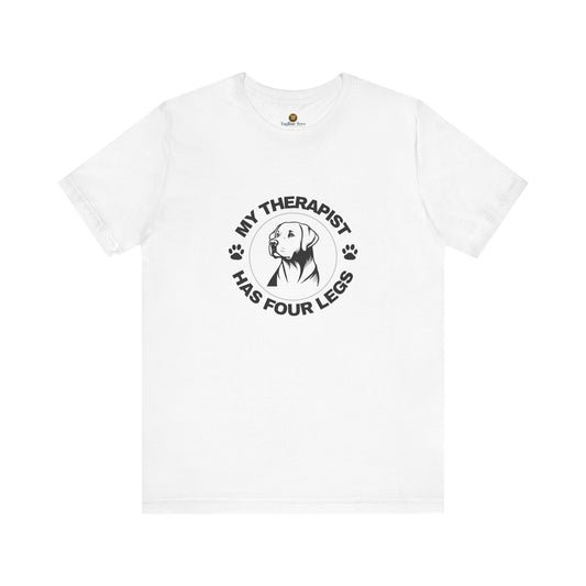 My Therapist Has Four Legs, Labrador, Dog Lover Tee, Funny Pet Owner Shirt, Unisex Dog Lover Gift, Animal Therapy T-Shirt, Pet Parent Humor Tee